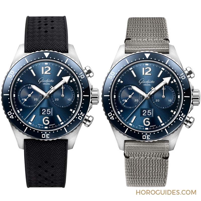 GLASHüTTE ORIGINAL - 藍(lán)面、藍(lán)陶瓷圈打頭陣！ Glashütte Original SeaQ系列首次搭載計時功能