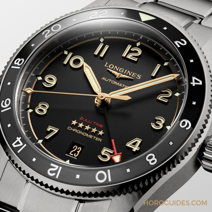LONGINES - SPIRIT - L3.802.1.53.6 - LONGINES Spirit再掀熱潮！ Spirit Zulu Time鈦金屬腕表與計(jì)時(shí)秒表間金新色登場(chǎng)