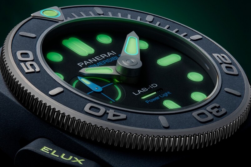 夜光功能新高度！ Panerai全新Submersible Elux LAB-ID腕表 以純機械一鍵開關(guān)發(fā)光系統(tǒng)