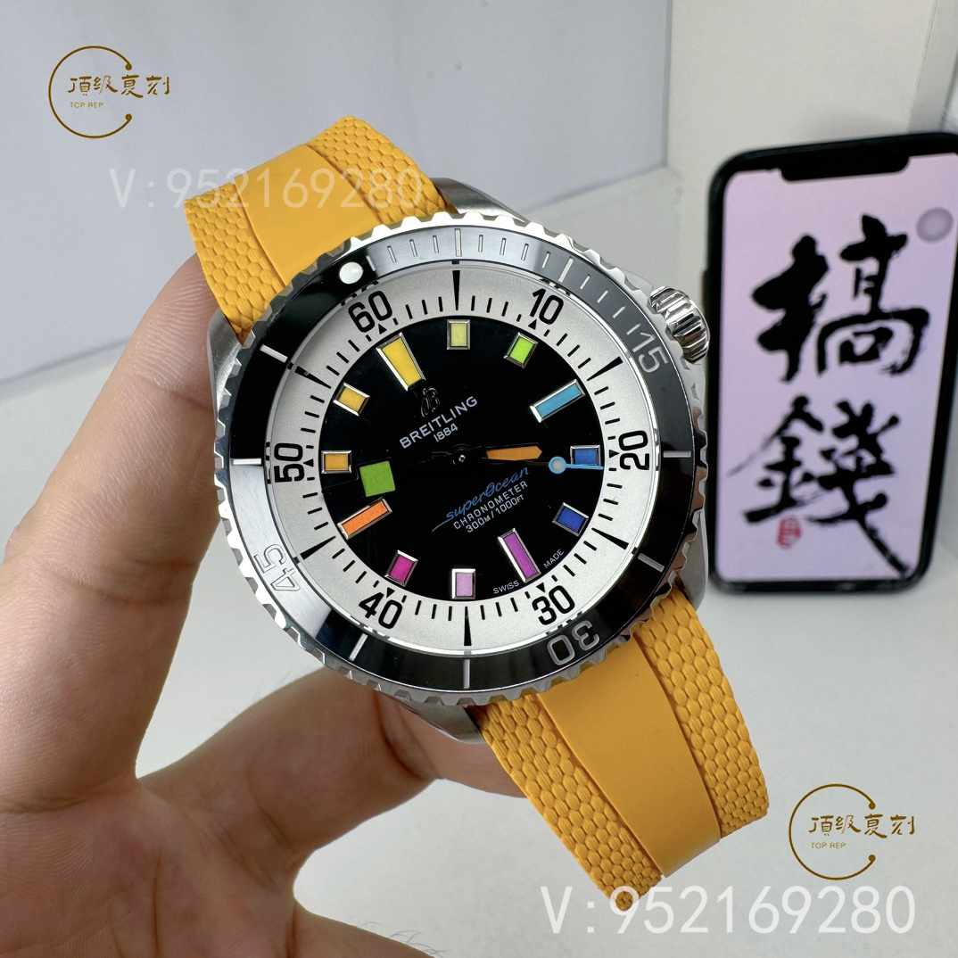 BLS廠百年靈超級海洋彩虹盤A17375211:2824機芯搭載的精致復(fù)刻-復(fù)刻表